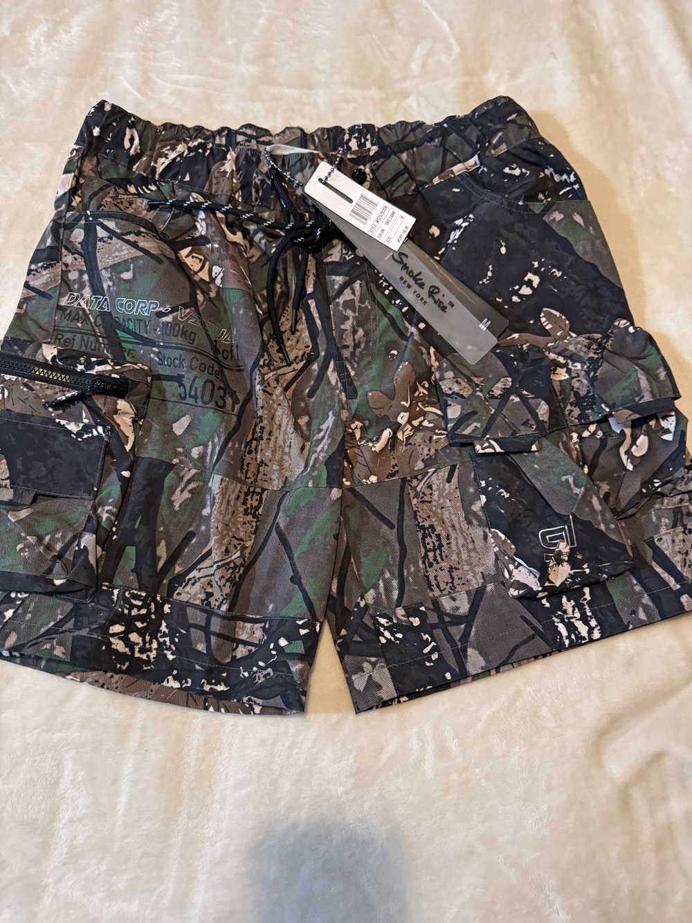 Men's Camo Utility Shorts - Green/Black